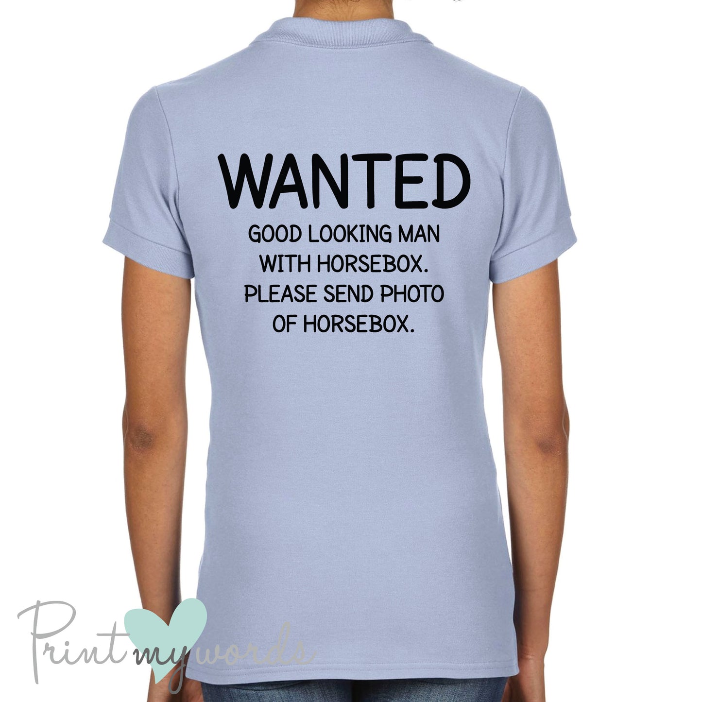 Funny WANTED Equestrian Polo Shirt