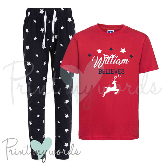 Children's Personalised Christmas Pyjamas - Believes