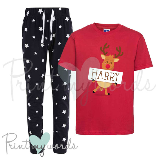 Children's Personalised Christmas Pyjamas - Reindeer