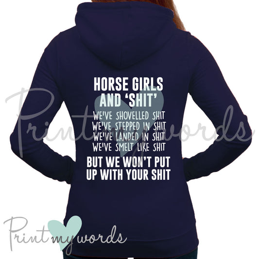 Horse Girls and Shit Funny Equestrian Hoodie